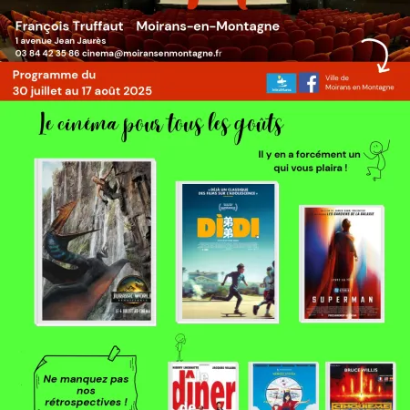 Programme Cinéma du 30 juillet au 17 août 2025