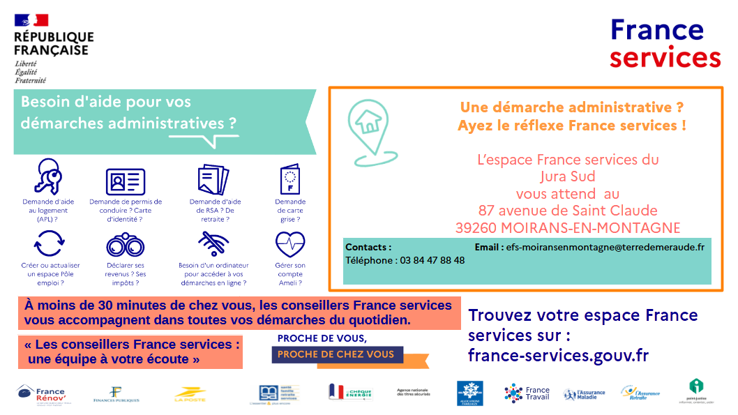 Affichette France services pour l'aide dans les démarches administratives